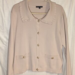 Adrianna Papell Blush Cardigan with Gold Buttons